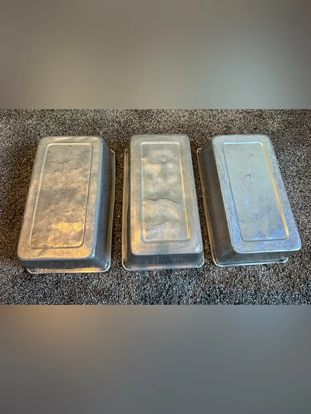 Loaf Pans Metal Vintage Set of 3